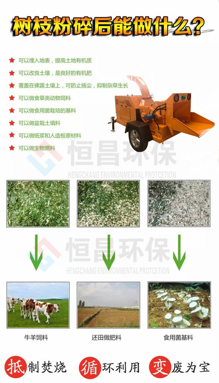 時產(chǎn)4-5噸樹枝粉碎機減輕勞動提高效率